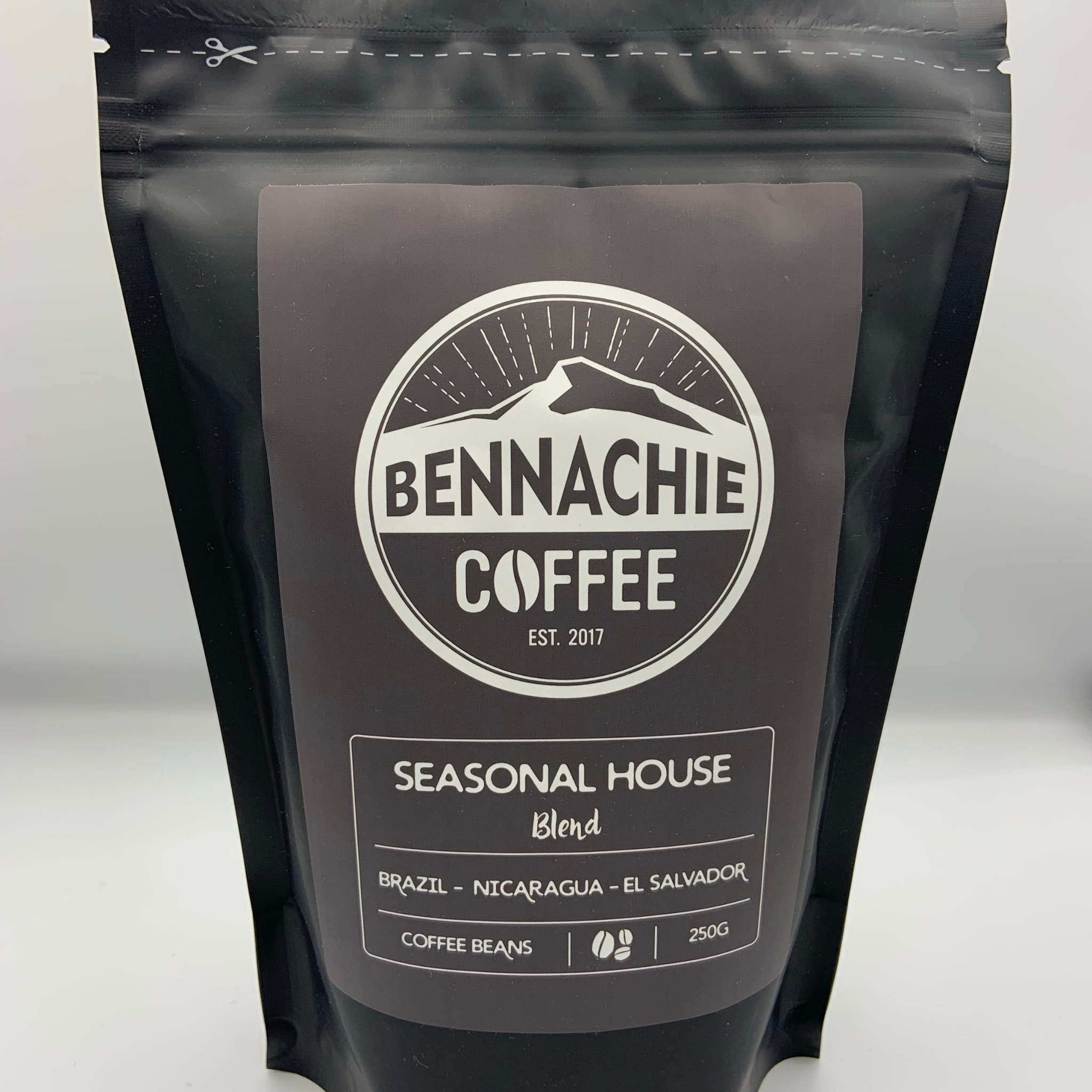 Case of 20x250g - Seasonal House Blend Coffee Beans - Bennachie Coffee