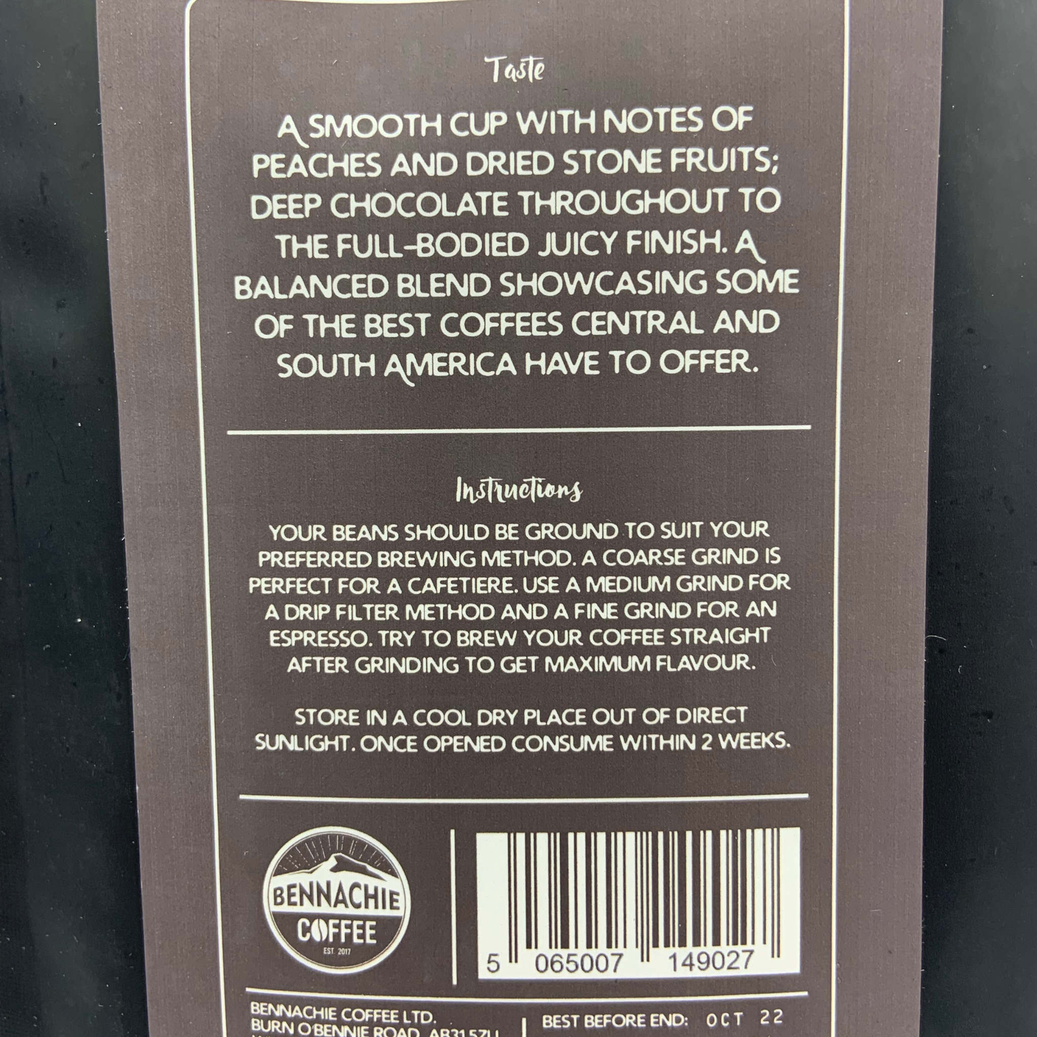 1kg - Seasonal House Blend Coffee Beans - Bennachie Coffee