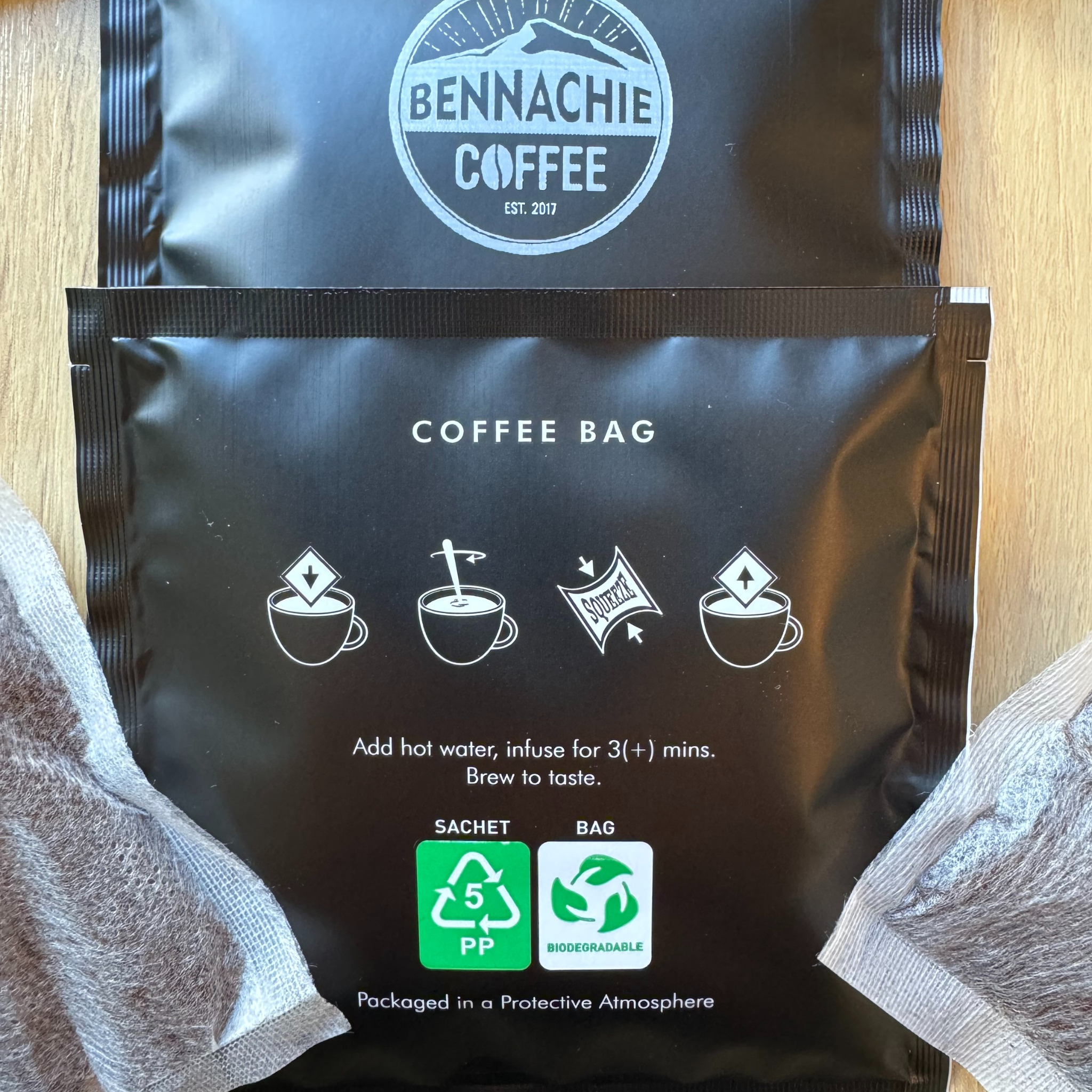 10x10g Biodegradable Coffee Brew Bag - Seasonal House Blend (1 single box) - Bennachie Coffee