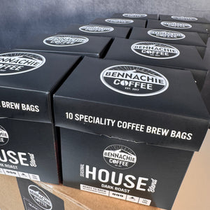 10 x 10g Biodegradable Coffee Brew Bag - Seasonal House Blend (Case, 10 single boxes) - Bennachie Coffee