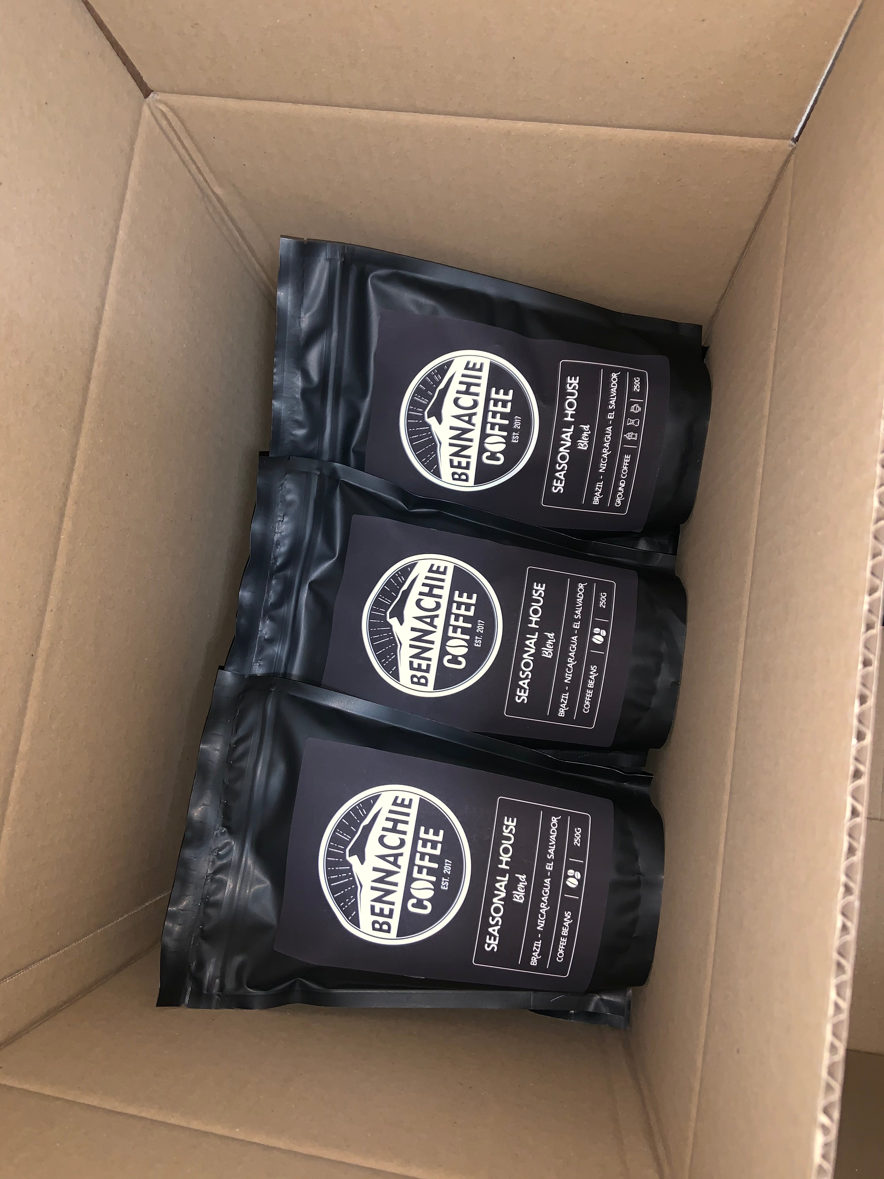 Case of 20x250g - Seasonal House Blend Coffee Beans