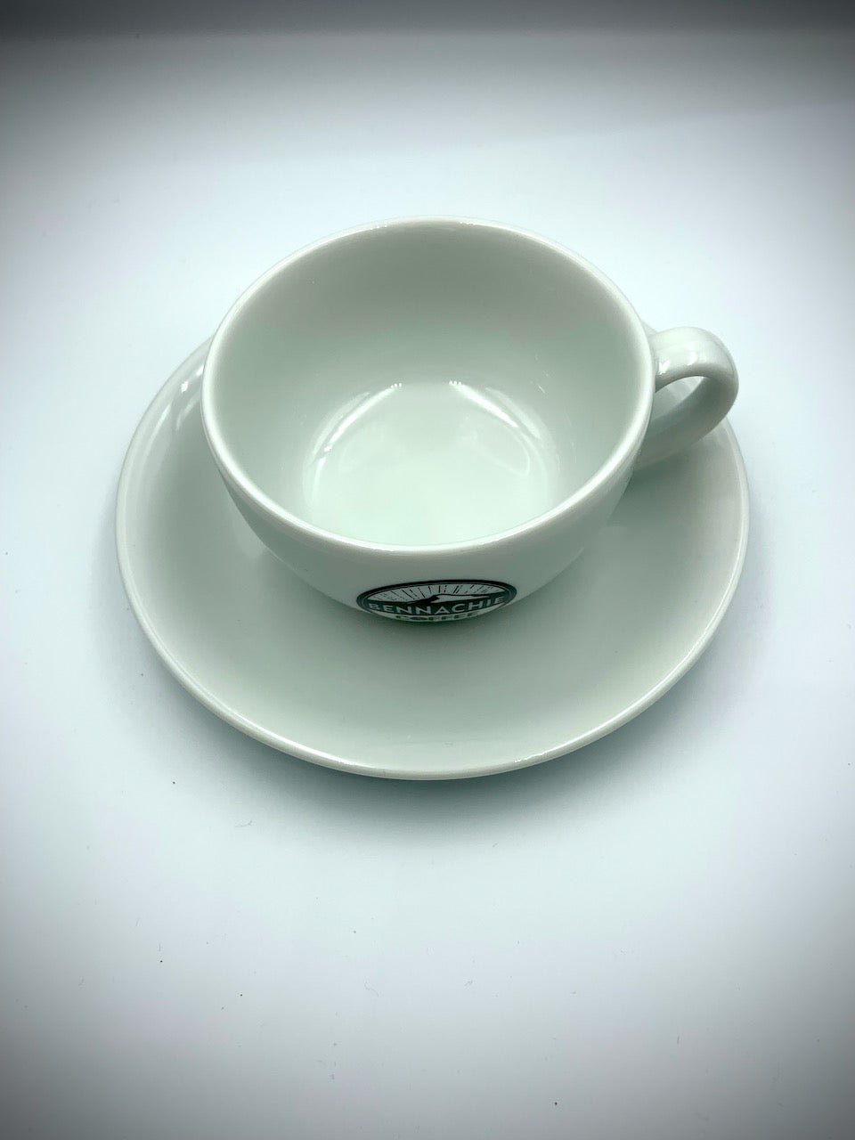 Cappuccino cup & saucer - with Bennachie Coffee logo